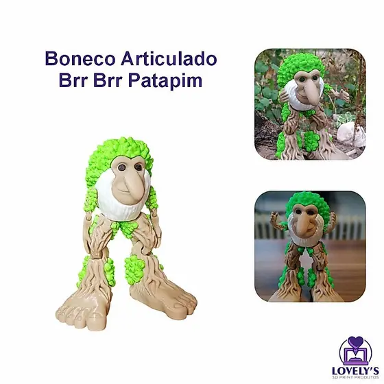 Boneco Articulado Colecionável Brr Brr Patapim - Brainrot Italiano