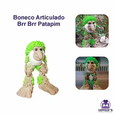 Boneco Articulado Colecionável Brr Brr Patapim - Brainrot Italiano