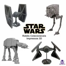 Robô Colecionável 3D Star Wars Atat - Bandai - Tie Fighter - Tie Interceptor