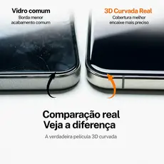 Película Vidro 3D HD Antiestática iPhone 17 16 15 14 13 12 11 XR XS Max – Sem Bolhas, Ultra Transparente, Proteção Tela
