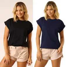 KIT Duas ou uma Camiseta T Shirt Feminina Lisa Sem Estampa 100