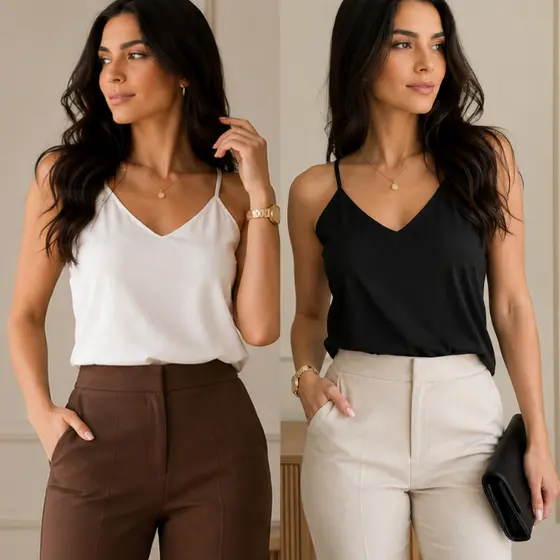 Blusinha Regata Feminina em Duna Premium com Alça Regulável Social