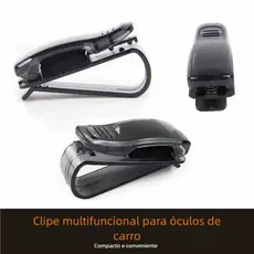 Acessório Carro Porta-Óculos de Sol – Visor Clip Universal, Porta-Cartões e Caneta
