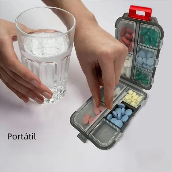 【Prático】Recipiente De Medicamentos Dobrável – Mini Caixa 10 Grades, Casa e Viagem Ideal!