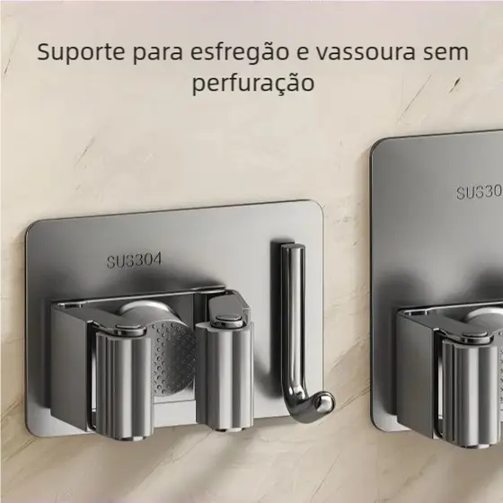 1 Gancho Suporte para Vassoura e Rodo - Pendurar na Parede