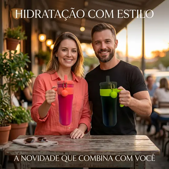 Copo Garrafa Térmico Golf 1,2L com Alça e Canudo - Inox Conserva Gelo - Ideal para Academia, Golfe e Passeios