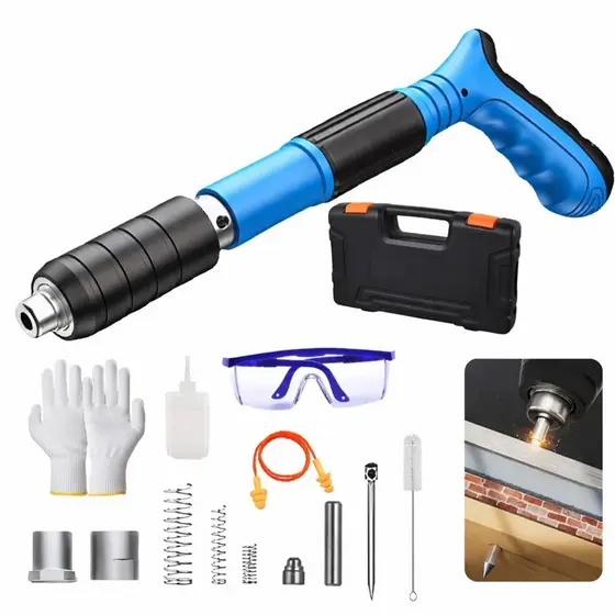 Pistola de Fixação Pneumática Ação Direta Finca Pinos para Drywall Gesso Aço