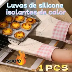 Luva Cozinha Térmica Forno Fogão Industrial Alta Temperatura Profissional Silicone Algodão
