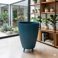 Vaso Para Planta Canelado 34X26 Coluna Decorativo Jardim Sala Moderno Resistente