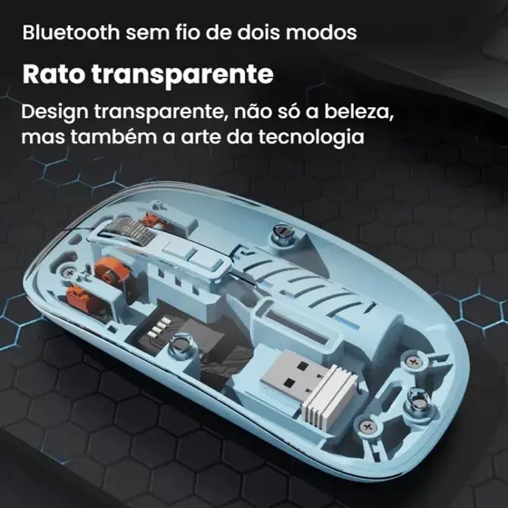 Mouse Sem Fio Rgb Recarregável Conectividade Modo Duplo 2,4 G + BT5.2 Clique Silencioso