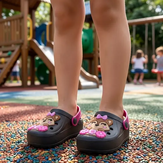 Babuche Feminino Infantil Juvenil Raposa Antiderrapante Casual Estiloso Menina Bebê Promoção