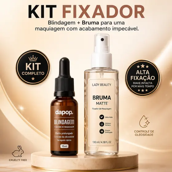 Kit Fixador Maquiagem Blindagem Dapop + Bruma Matte Lady Beauty