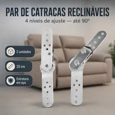 Par de Catraca Reclinável para Sofá - Cabeceira de Sofá 4 Níveis de Ajuste