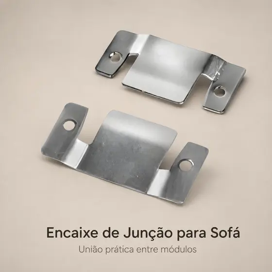 Kit Encaixe de Junção para Sofá – Conector Mão Amiga Universal em Metal