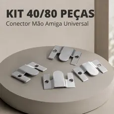 Kit 40/80 Unidades Conector Mão Amiga Universal para Sofá em Metal