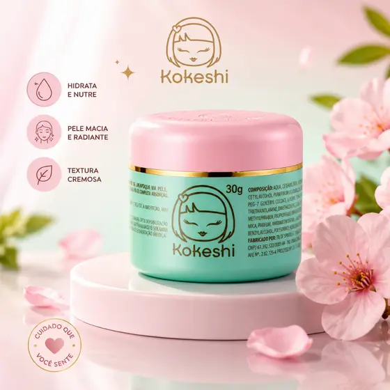 Creme Hidratante Facial Kokeshi Pele de Porcelana 30g