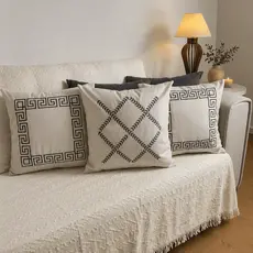 Kit de Capa de Almofada Bordada Suede Decorativa - Escolha Sua Combinação