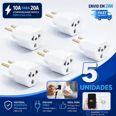 Adaptador de Tomada c/ 5 Benjamin Pino Maciço Alta Durabilidade