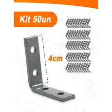 Kit 50 Cantoneiras 4cm Mão Francesa Para Moveis - Cinza
