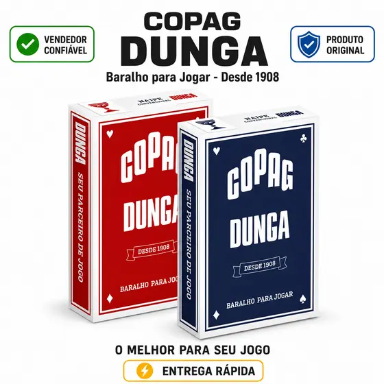 Kit 2 Baralhos Copag Dunga 55 Cartas Original Resistente Ideal para Jogo e Lazer Bem Durável de Mesa