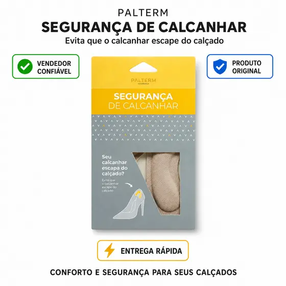 Segurança de Calcanhar Palterm Evita Atrito Protege os Pés Conforto Diário Ajuste Seguro Total Extra