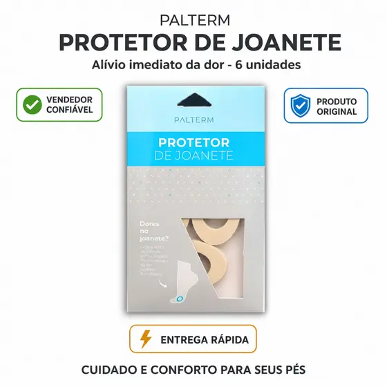Protetor de Joanete Palterm Alivia Dor Reduz Atrito Protege os Pés Conforto Diário Total Uso Premium