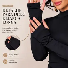 Blusa Feminina Modelo Cacharrel Gola Alta com detalhe nas mangas dedinho tamanho único