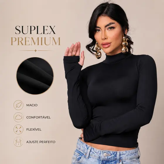Cacharrel Feminina Manga longa Moda Gringa Tendência Blusa Inverno Frio - Tamanho Único