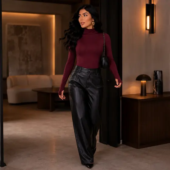 Body Feminino Suplex Premium Gola Alta Manga Longa Elegante E Confortável 34 Ao 44