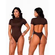 Body Tóquio Feminino Gola Alta Manga Curta Suplex Premium Confortável Veste 34 Ao 42