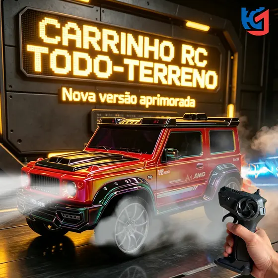 Carrinho Controle Remoto 1:14 2.4G Off-Road Sensor de Gestos 3 Sprays Luz Som Brinquedo Infantil