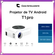 Projetor de TV Android T1pro 1080P Projetor Inteligente Android 9.0 Ram 2G Rom 16G Home Theater Mini projetor