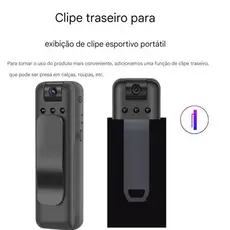 Mini câmera Portátil HD 1080P Do Projeto Grampo Traseiro WiFi visualização Remota Gravadores de vídeo