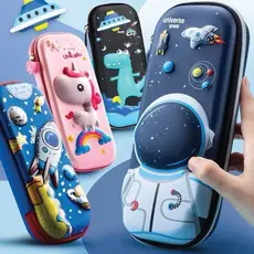 Estojo organizador escolar infantil 3D com divisórias multifuncional menino menina