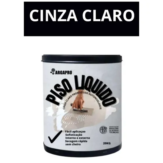Piso liquido rustico cinza claro argapro kit 20kg