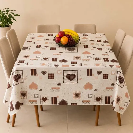 Toalha de Mesa Térmica Impermeável Decorativa - Mesa 4 e 6 Cadeiras Fácil de Limpar - PVC - Promoção