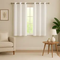 Cortina Oxford Completa Lisa c/ 8 Ilhós 1,70m x 1,45m De Janela – Várias Cores, Decoração Moderna.