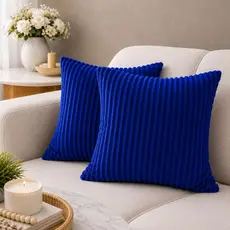 Capa de Almofada Canelada 45x45cm com Zíper | Decorativa Sofá Sala Quarto 1, 2, 3 ou 4 Unidades