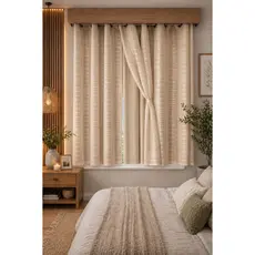 Cortina Blackout PVC Com Tecido Voil Xadrez De 1,40m x 1,80m - Mega Promoção - 1 Parte