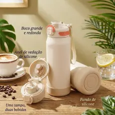 Garrafa térmica 650ml inox 316 Quente e Frio Alça Com palhinha Copo térmico Trabalho/Office/Home-XR-94