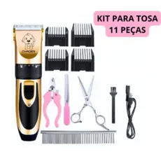 Kit 11 Maquina De Tosa Profissional Pet Cães Gato Sem Fio - Ideal Para Retoques e Acabamentos Em Cães e Gatos-BYB