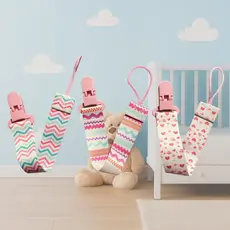 Kit 3 Prendedor de Chupeta Bico para Menina com Presilha e Cordão Excelente Qualidade Cores Vivas Premium