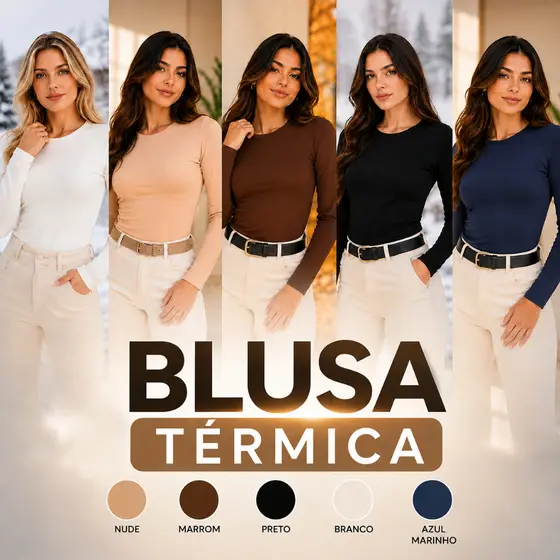 BLUSA TÉRMICA FRIO PELUCIADA FLANELADA SEGUNDA PELE ELEGANTE MANGA LONGA PROMOÇÃO QUALIDADE PREMIUM