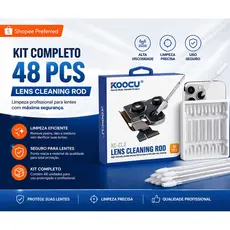 Limpador Cotonete de Lente de Câmera Resina Sintética Gel Koocu KC-CL4 com 48 Peças