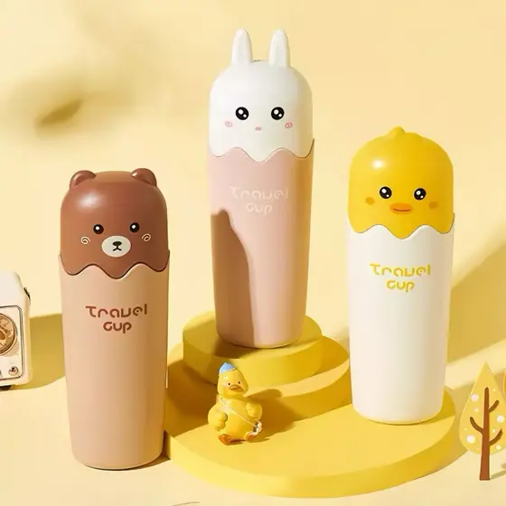 Porta Escova de Dentes de Plástico Resistente e Higiênico Com Formato e Estampas de Animais