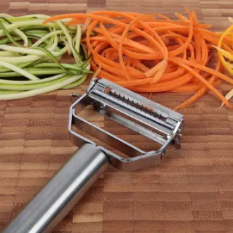 Fatiador E Descascador 2 Em 1 Para Frutas, Legumes E Verduras INOX