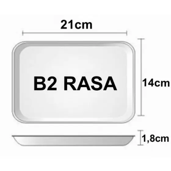 Bandeja Isopor B2 Rasa 21cmx14cm 50un (Limite de 8 pacotes por compra)