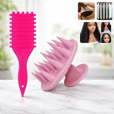 kit de Escova de Fitagem + Massageador do Couro Cabeludo