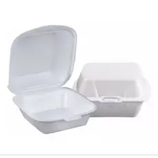 Hamburgueira 01 Isopor Para Delivery H1 Embalagem Batata Frita Salada C/ 50 Unidade