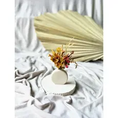 Arranjo Floral Decorativo Minimalista em Vaso Moderno | Centro de Mesa Pequeno Elegante | Decoração Moderna para Sala